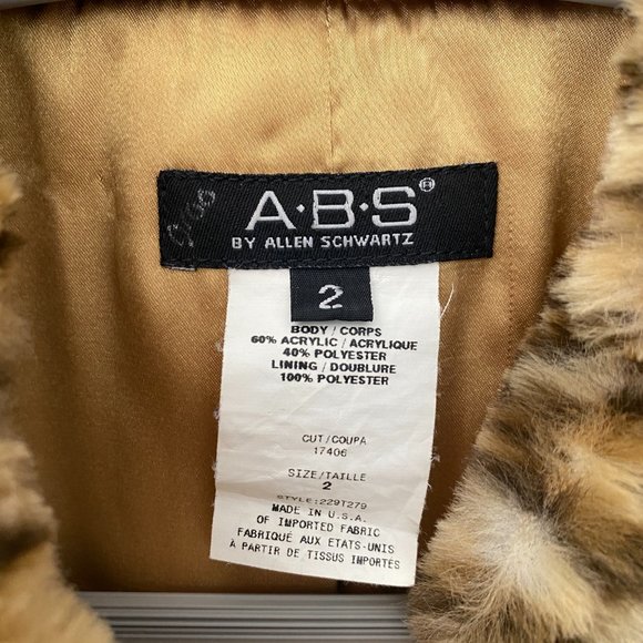 ABS by Allen Schwartz | Faux Fur Animal Print Jacket - Picture 3 of 3